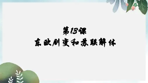 九年级历史下册第五单元第13课东欧剧变和苏联解体课件3岳麓版
