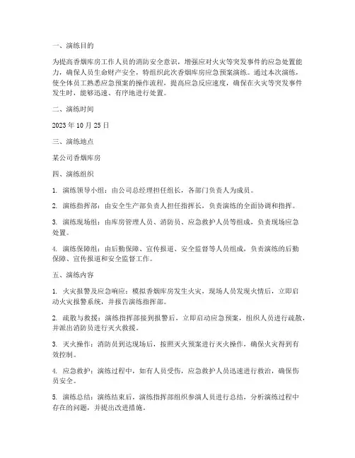 香烟库房应急预案演练