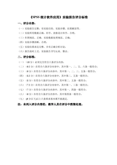 spss评分标准