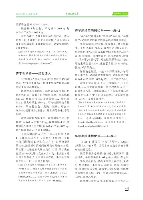 早熟离核油桃优系——4-24-1