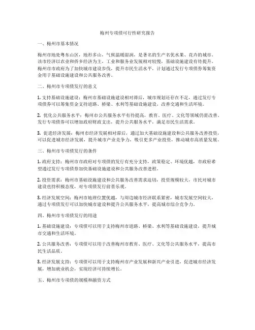 梅州专项债可行性研究报告