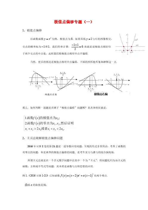 极值点偏移专题(一)