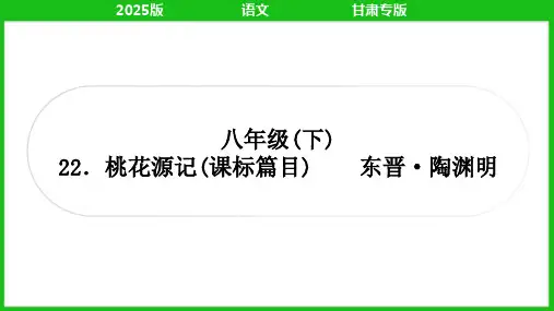 2025年中考语文总复习专题一文言文阅读教材文言文梳理22.桃花源记(课标篇目)