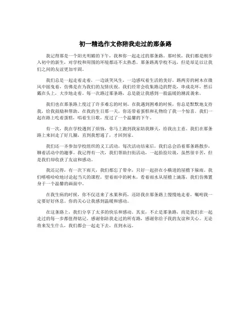 初一精选作文你陪我走过的那条路
