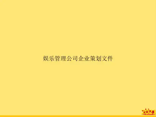 娱乐管理公司企业策划文件精华PPT资料