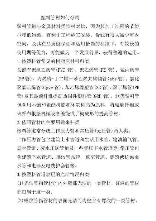 塑料管材如何分类