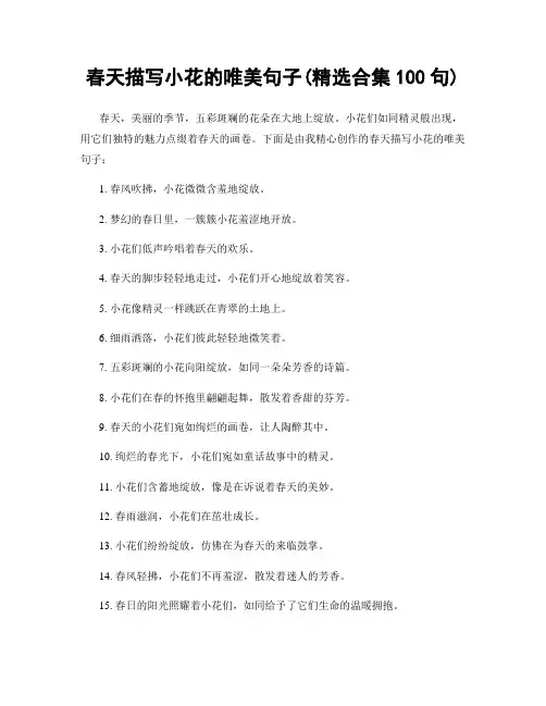 春天描写小花的唯美句子(精选合集100句)