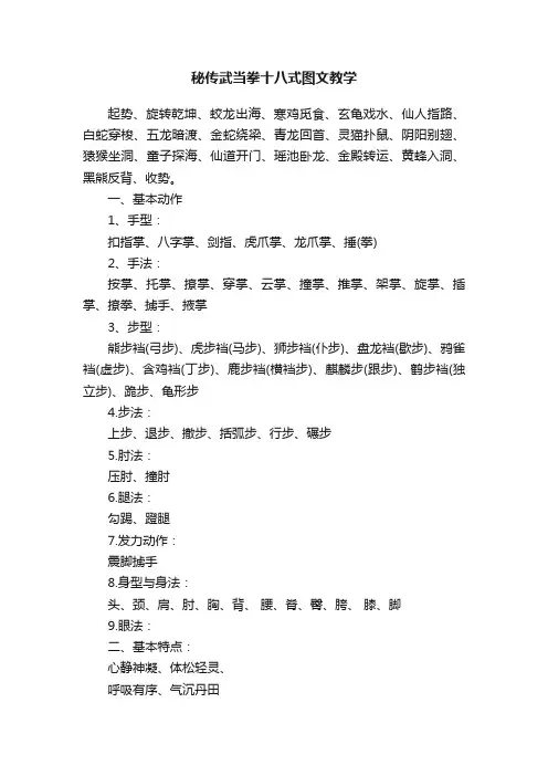 秘传武当拳十八式图文教学