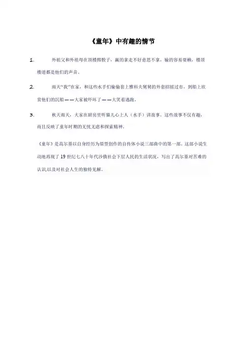 《童年》中有趣的情节