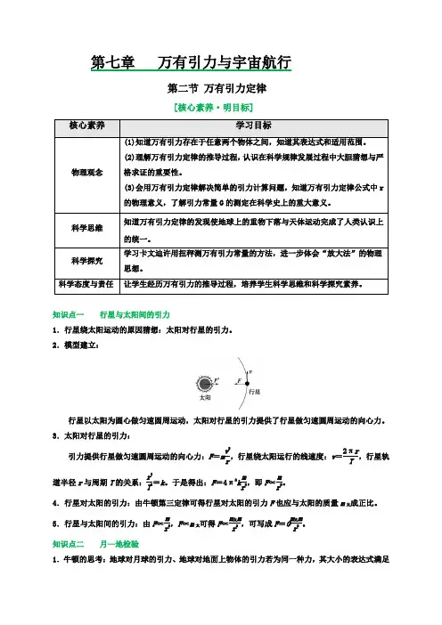 人教版2019必修第二册高一物理同步易混易错7.2万有引力定律(原卷版+解析)