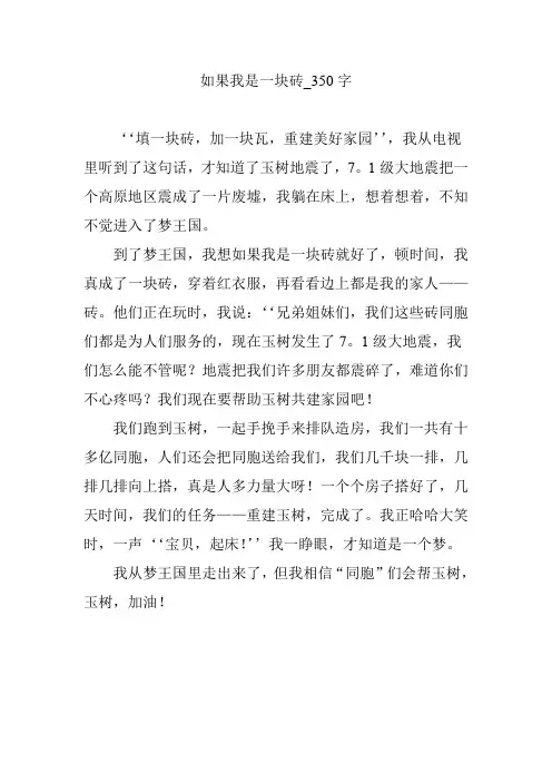 如果我是一块砖_350字