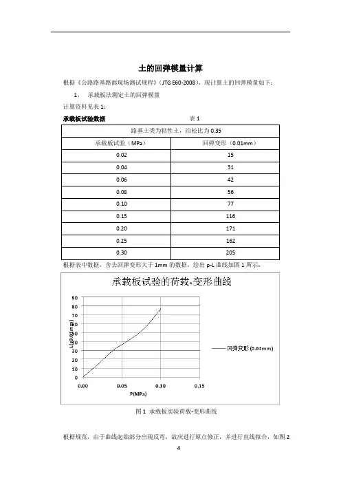 土的回弹模量计算(道路工程)