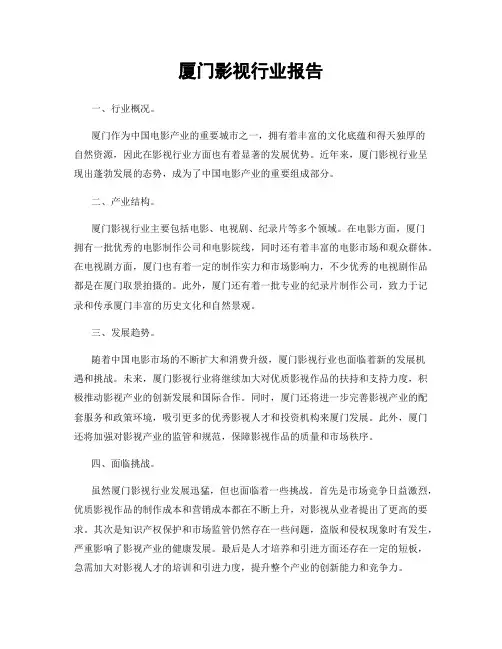 厦门影视行业报告