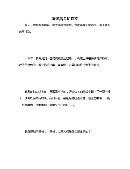 游遂昌金矿作文