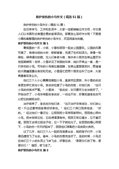 救护受伤的小鸟作文（精选51篇）