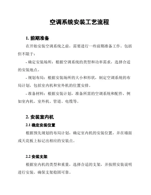 空调系统安装工艺流程