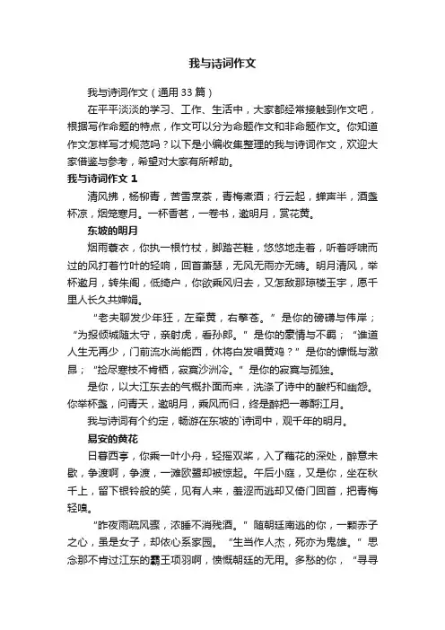 我与诗词作文