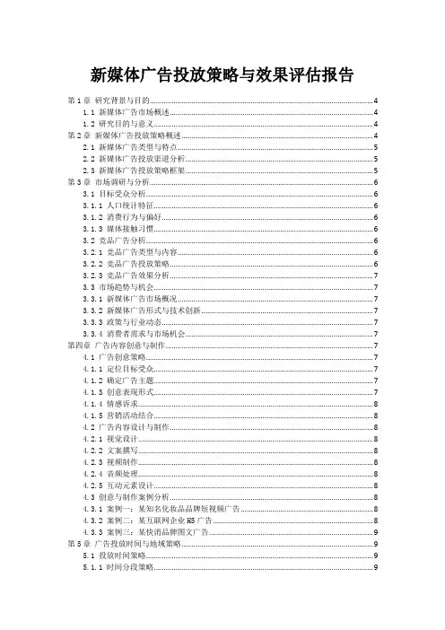新媒体广告投放策略与效果评估报告