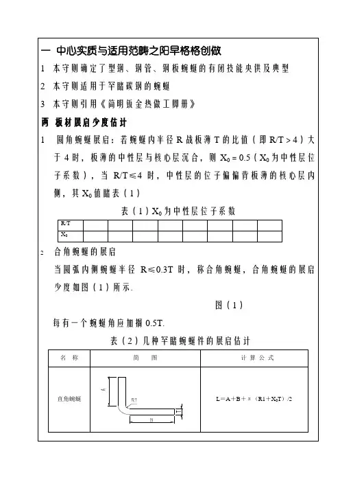 型钢、钢管、钢板弯曲工艺守则