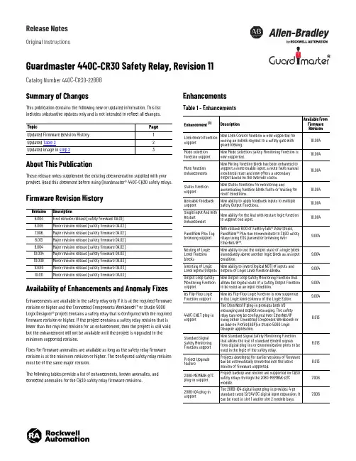 Guardmaster 440C-CR30 Safety Relay 版本11 目录号440C-CR