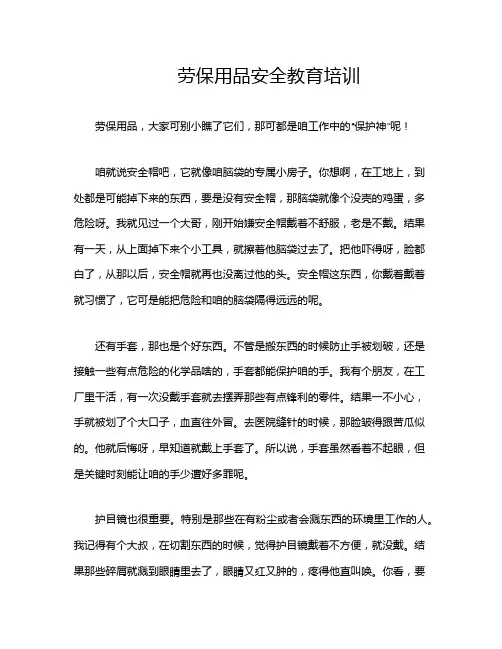 劳保用品安全教育培训