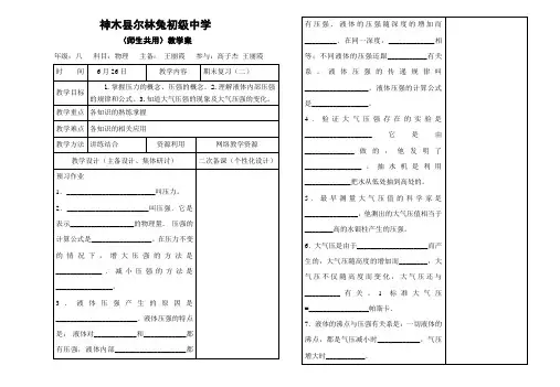 八年级下册期末复习教学案(2)