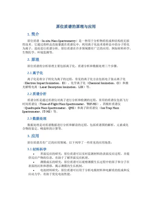 原位质谱的原理与应用