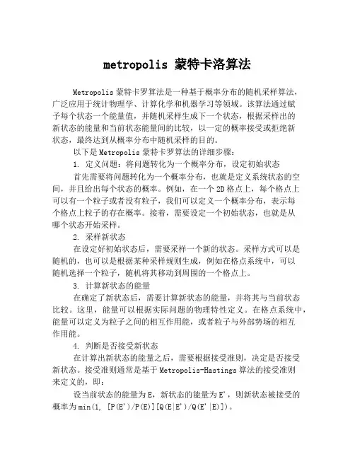 metropolis 蒙特卡洛算法