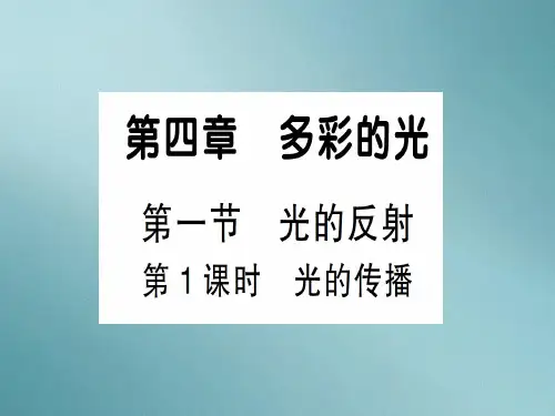 第四章 第一节第1课时 光的传播—2020年秋沪科版八年级上册物理课件