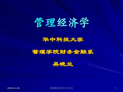 华中科技大学管理经济学考研管理经济学双学位课件