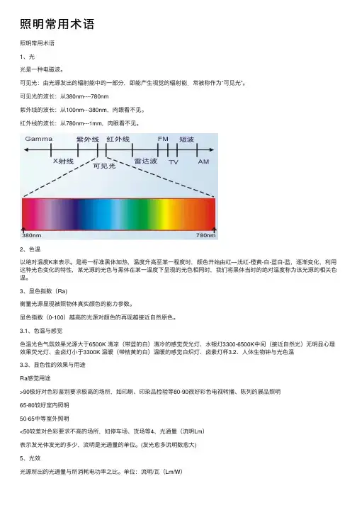 照明常用术语