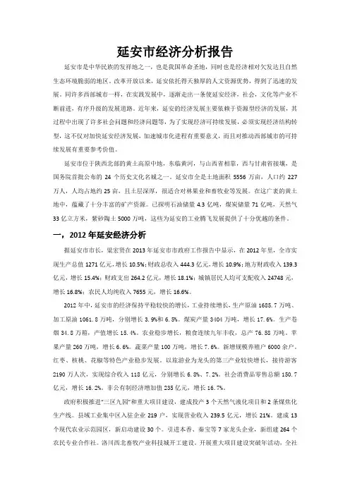 延安市经济分析报告
