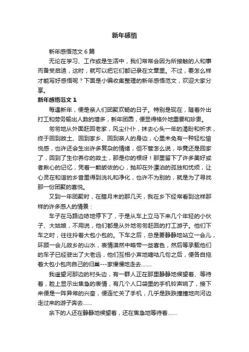 新年感悟范文6篇