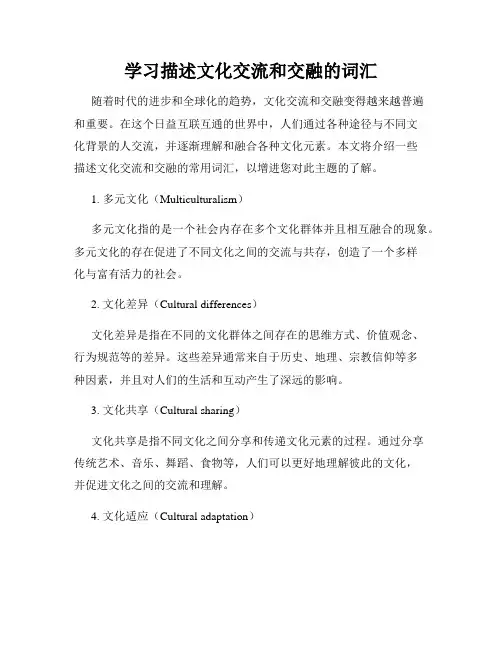 学习描述文化交流和交融的词汇