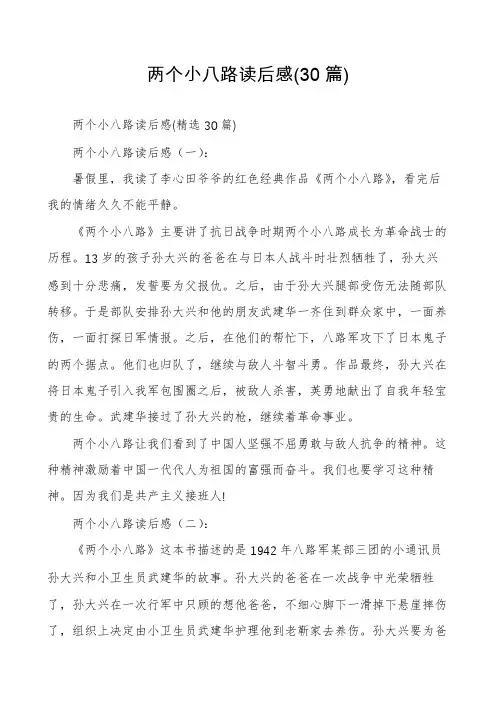 两个小八路读后感(30篇)