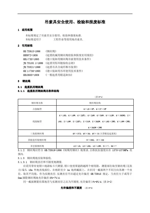 吊索具安全使用检验和报废标准中海油)(整理)