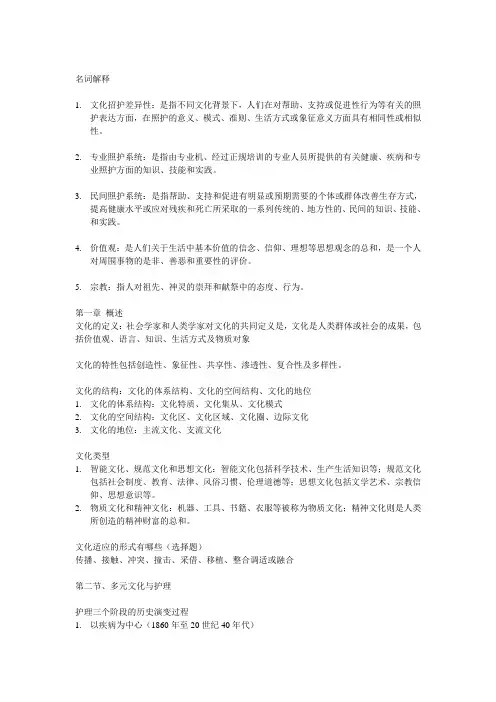 多元文化与护理
