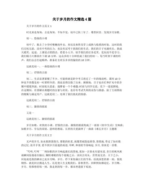 关于岁月的作文精选4篇