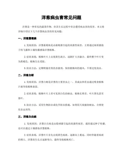 洋葱病虫害常见问题