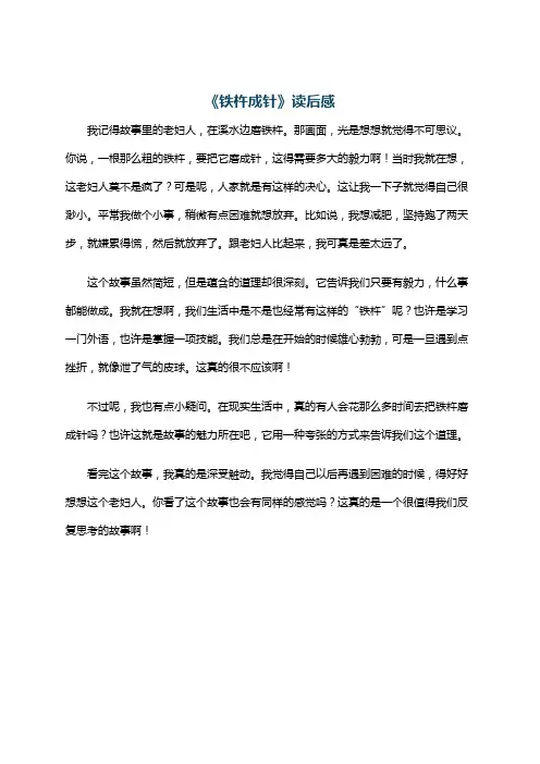 《铁杵成针》读后感