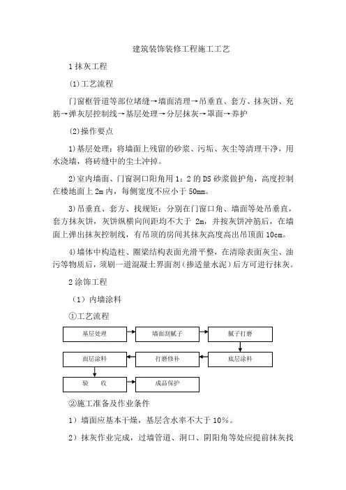 建筑装饰装修工程施工工艺