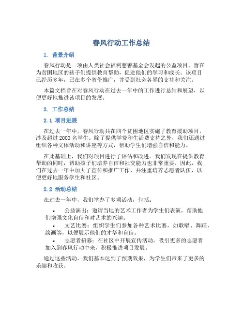 春风行动工作总结