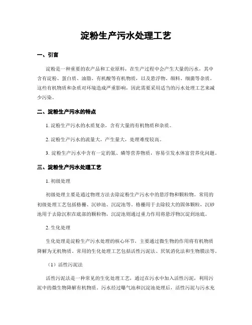 淀粉生产污水处理工艺