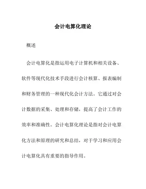 会计电算化理论带答案