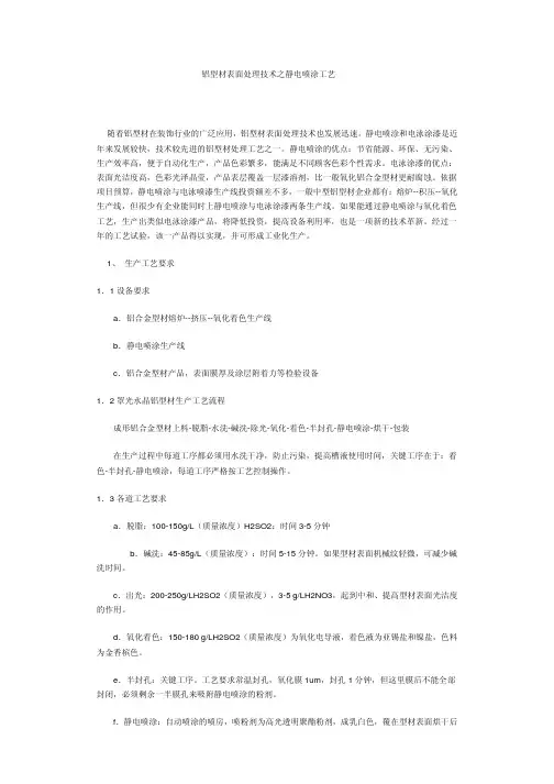 铝型材表面处理技术之静电喷涂工艺