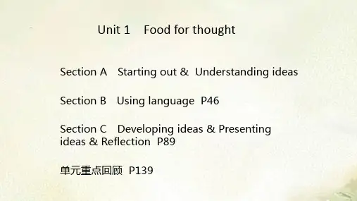 2021-2022学年外研版必修第二册Unit1-Food-for-thought课件