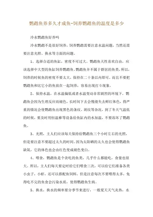 鹦鹉鱼养多久才成鱼-饲养鹦鹉鱼的温度是多少