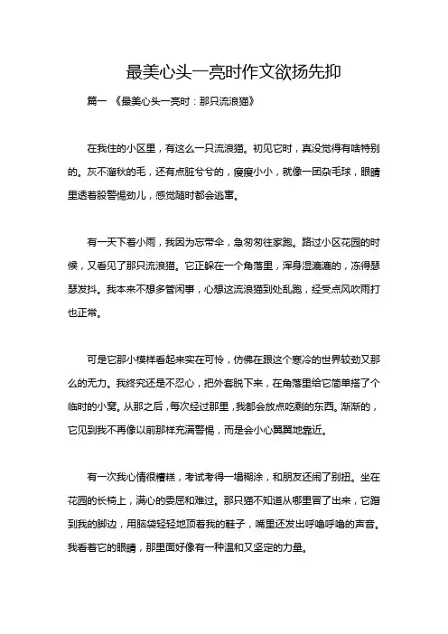 最美心头一亮时作文欲扬先抑