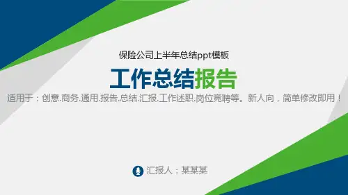 完美版PPT-保险公司上半年总结ppt模板