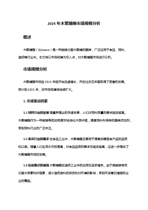 2024年木聚糖酶市场规模分析
